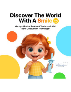 Mordedor y Cepillo Eléctrico KLOUDYS Azul 2 en 1 para Bebés 2