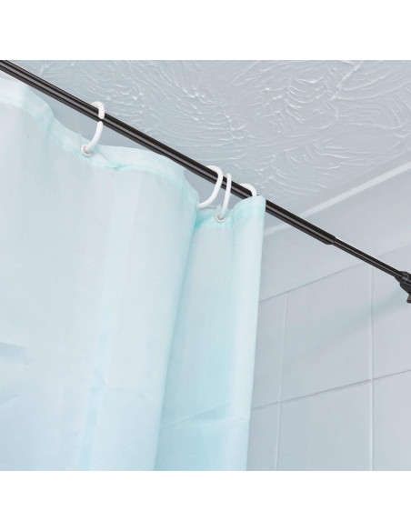 Jetec Varillas de Cortina Ajustables 6 Piezas 40-70 cm Negro