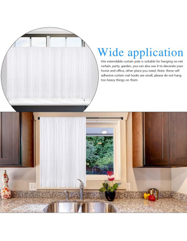 Jetec Varillas de Cortina Ajustables 6 Piezas 40-70 cm Negro