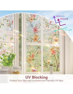 Película de Privacidad NINETREX 44.5x200cm Anti UV Flor Galsang 2