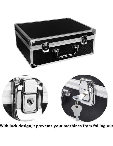 Caja de Maquillaje para Tatuajes Yuelong Negra 32x24x13 cm Doble Cerradura