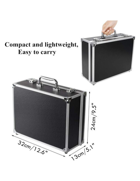 Caja de Maquillaje para Tatuajes Yuelong Negra 32x24x13 cm Doble Cerradura