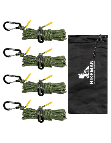 Cuerda Reflectante HIKEMAN 4M 3mm con Ajustadores Aluminio