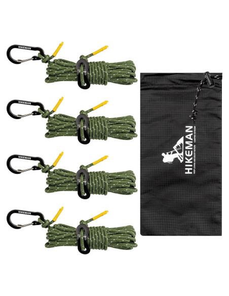 Cuerda Reflectante HIKEMAN 4M 3mm con Ajustadores Aluminio