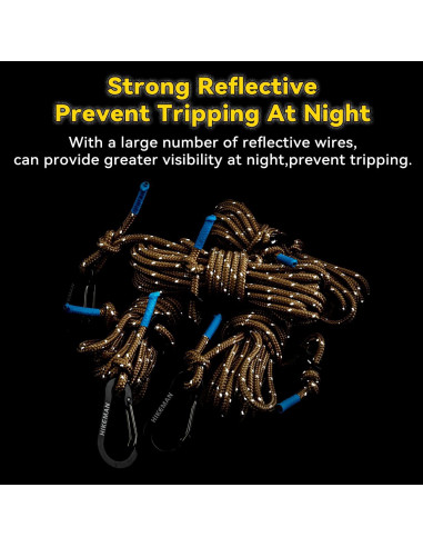 Cuerda Reflectante HIKEMAN 4M 3mm con Ajustadores Aluminio