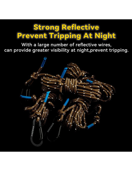 Cuerda Reflectante HIKEMAN 4M 3mm con Ajustadores Aluminio