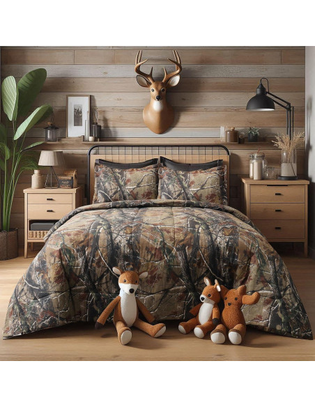 Conjunto de Edredón Camo Realtree Individual 2 Piezas Polycotton