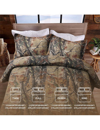 Conjunto de Edredón Camo Realtree Individual 2 Piezas Polycotton