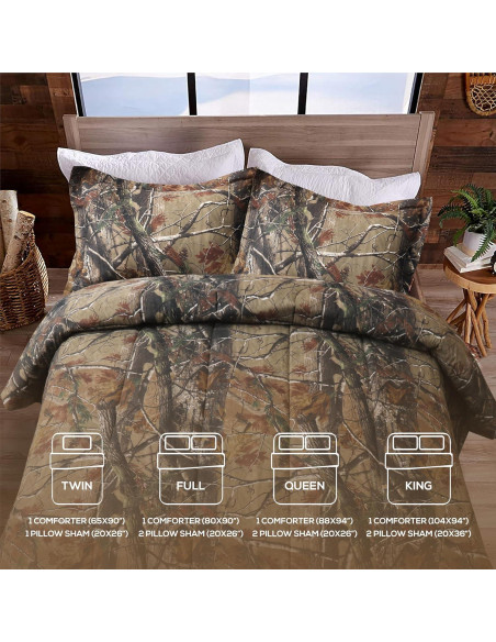 Conjunto de Edredón Camo Realtree Individual 2 Piezas Polycotton