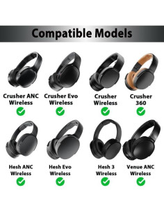 Almohadillas de Repuesto Adhiper para Skullcandy Crusher ANC/Evo/Hesh - Negro 2