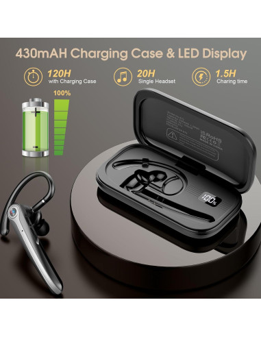 Auricular Bluetooth Atheewon S72 Inalámbrico con Micrófono ENC