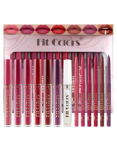 Juego de 13 Piezas de Lápiz Labial y Brillo Labial MooGlamor