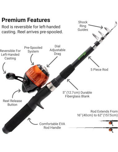 Caña de Pesca Telescópica Lanaak 157.5 cm para Niños