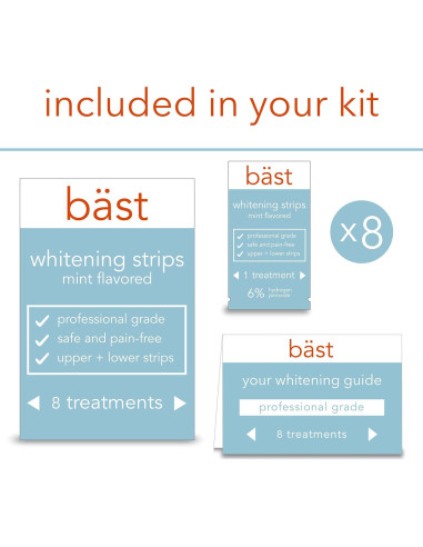 Tiras Blanqueadoras de Dientes Bst Sabor Menta - 8 Paquete