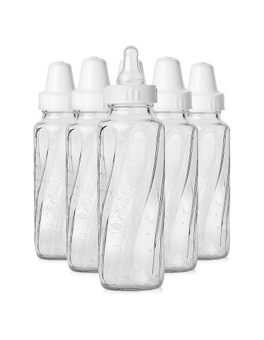 Botella de vidrio Evenflo Feeding 240 ml, paquete de 6