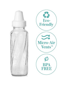 Botella de vidrio Evenflo Feeding 240 ml, paquete de 6 2