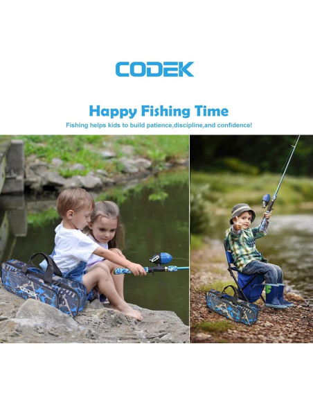 Juego de cañas de pescar CODEK para niños 150cm azul+naranja
