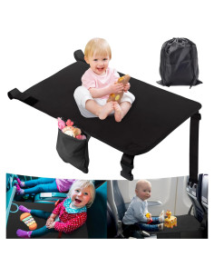 Cama de avión portátil AWAHITAWA para niños pequeños - Negro