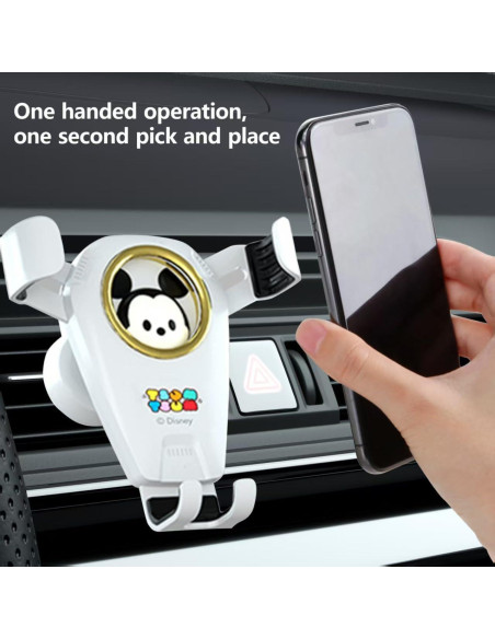 Soporte para teléfono Mickey para auto, clip de ventilación ajustable