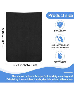 Toalla Exfoliante Coreana Tatuo 12 Piezas Grande Negra 2