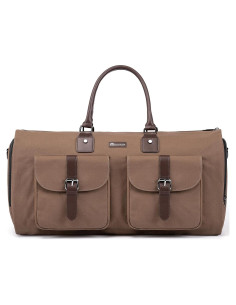 Bolsa de viaje convertible Modoker 45L, lona resistente marrón