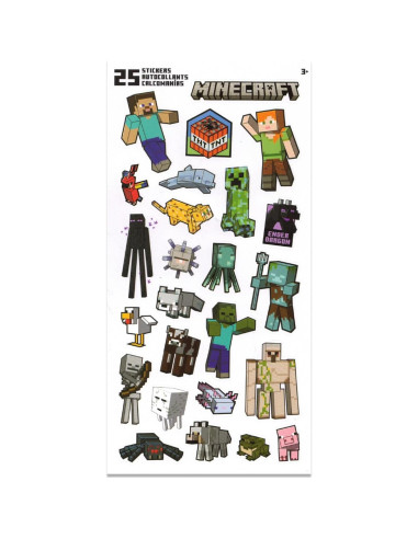 Conjunto de Stickers de Minecraft - 600 Stickers + Colgador
