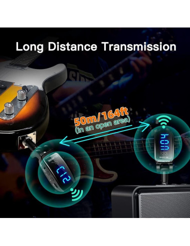 Transmisor Receptor Inalámbrico UHF XIAOKOA para Guitarra