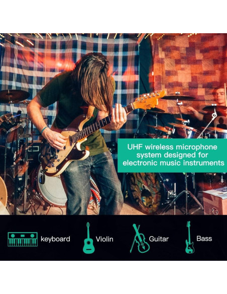 Transmisor Receptor Inalámbrico UHF XIAOKOA para Guitarra