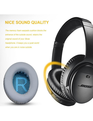 Almohadillas de Reemplazo para Auriculares Bose QuietComfort QC 2 15 25 35 - Negro