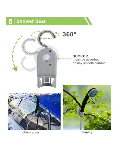 Bomba de Ducha Portátil HONG XIN ZHI DA Recargable IPX8