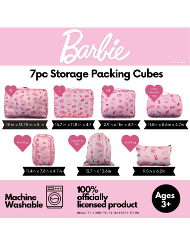Set de 7 Cubos de Almacenamiento Barbie Franco - Viaje Organizado
