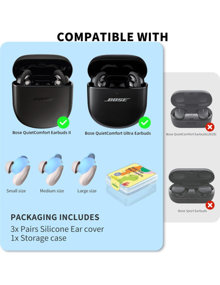 Cubiertas de Puntas de Oídos WOFRO para Bose QC II/Ultra - Azul