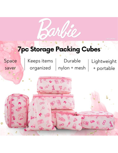 Set de 7 Cubos de Almacenamiento Barbie Franco - Viaje Organizado