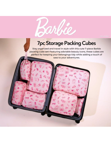 Set de 7 Cubos de Almacenamiento Barbie Franco - Viaje Organizado