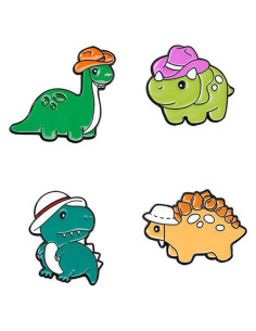 Juego de 4 Pines de Esmalte de Dinosaurios Lindos - Accesorios