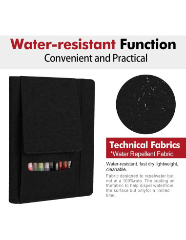 Cubierta para cuaderno Steno Ditiord A5 Negra Impermeable