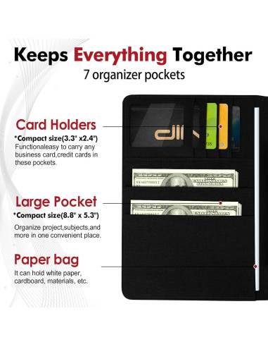 Cubierta para cuaderno Steno Ditiord A5 Negra Impermeable