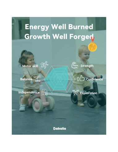 Bicicleta de Equilibrio Babelio BS01 para Bebés 10-36 Meses Verde