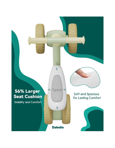 Bicicleta de Equilibrio Babelio BS01 para Bebés 10-36 Meses Verde