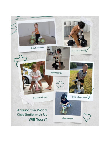 Bicicleta de Equilibrio Babelio BS01 para Bebés 10-36 Meses Verde