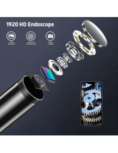 Cámara Endoscópica HD 1920P Medetayi 5m con Luz LED Ajustable 2