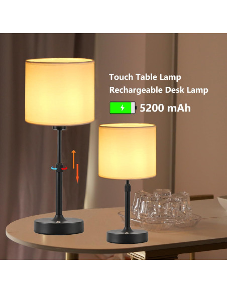 Lámpara de Mesa Inalámbrica Recargable TD002 - Negro