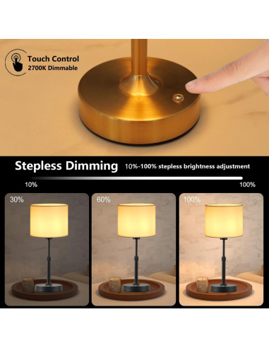 Lámpara de Mesa Inalámbrica Recargable TD002 - Negro