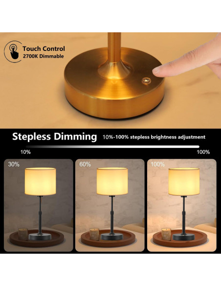 Lámpara de Mesa Inalámbrica Recargable TD002 - Negro