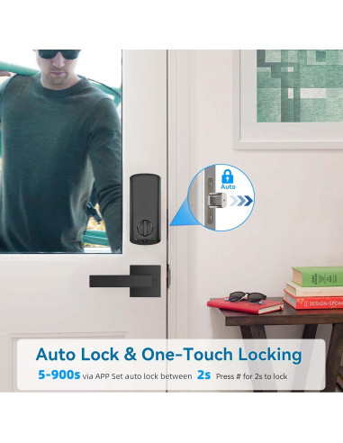 Cerradura Inteligente BEBASIA BA1H-BK con Huella Dactilar y APP