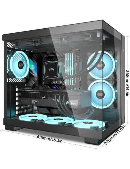 Caja de PC PCCOOLER C3T500 ARGB Torre Media ATX ITX 6 Ventiladores