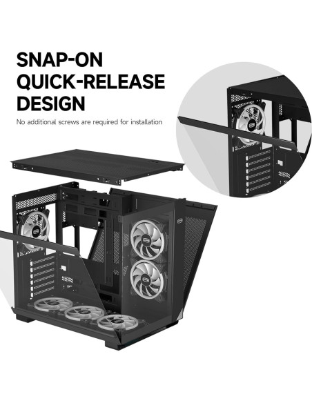 Caja de PC PCCOOLER C3T500 ARGB Torre Media ATX ITX 6 Ventiladores