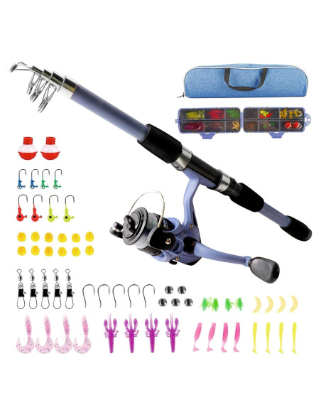 Juego de caña de pescar Milerong 1.65m para niños