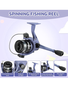 Juego de caña de pescar Milerong 1.65m para niños 2