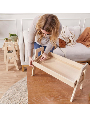 Estante Apilable Ajustable ECR4Kids Blanco Antiguo 65.4x30.5cm